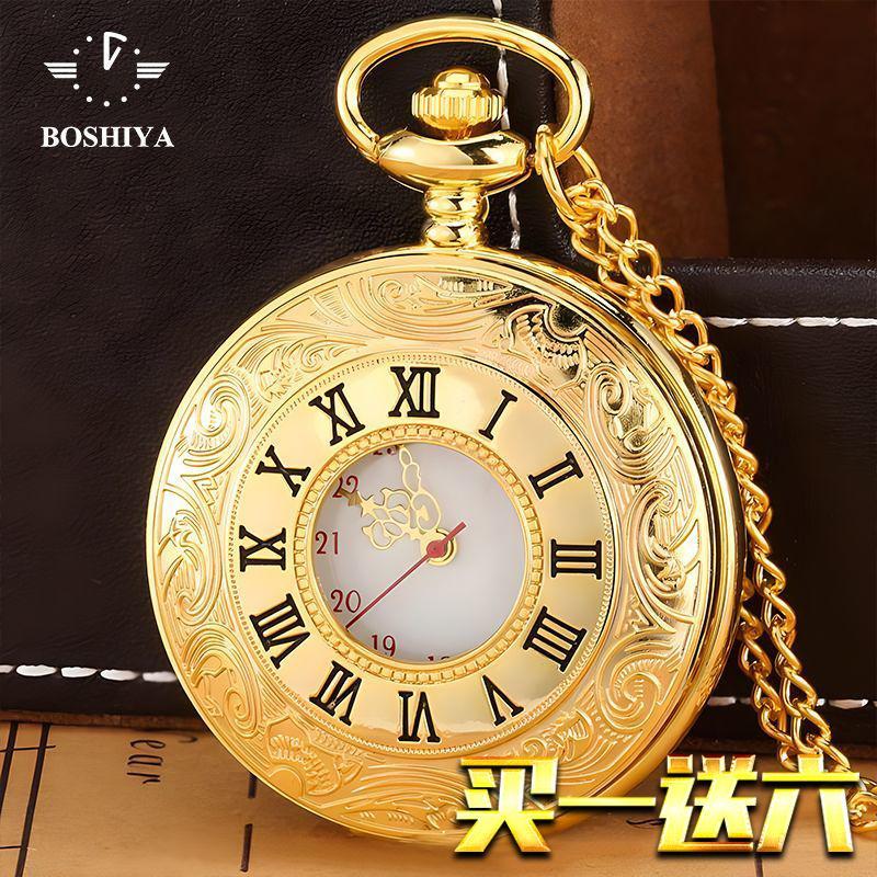 relogio masculino Relógio masculino feminino estilo relógio de bolso Retro Flip estudante casal colar relógio de quartzo