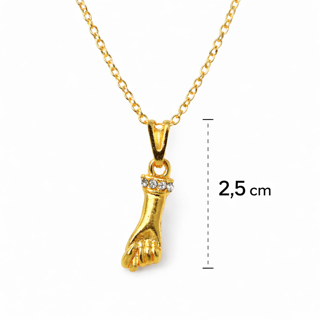 Colar Pingente Figa Banhado a Ouro 18k