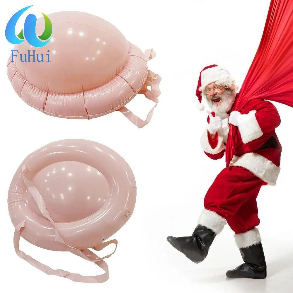 FUHUI Barriga Falsa De Papai Noel , Vestido Cosplay , Inflável Para Mulher Grávida , Natal Grávidas