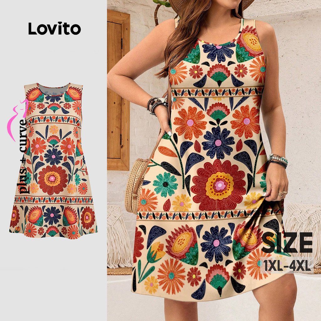 Lovito Vestido Boho Para Carnaval Novo Visual Vestido Com Zíper Para Primavera/verão Feminino LBL32027 em Oferta na Shopee
