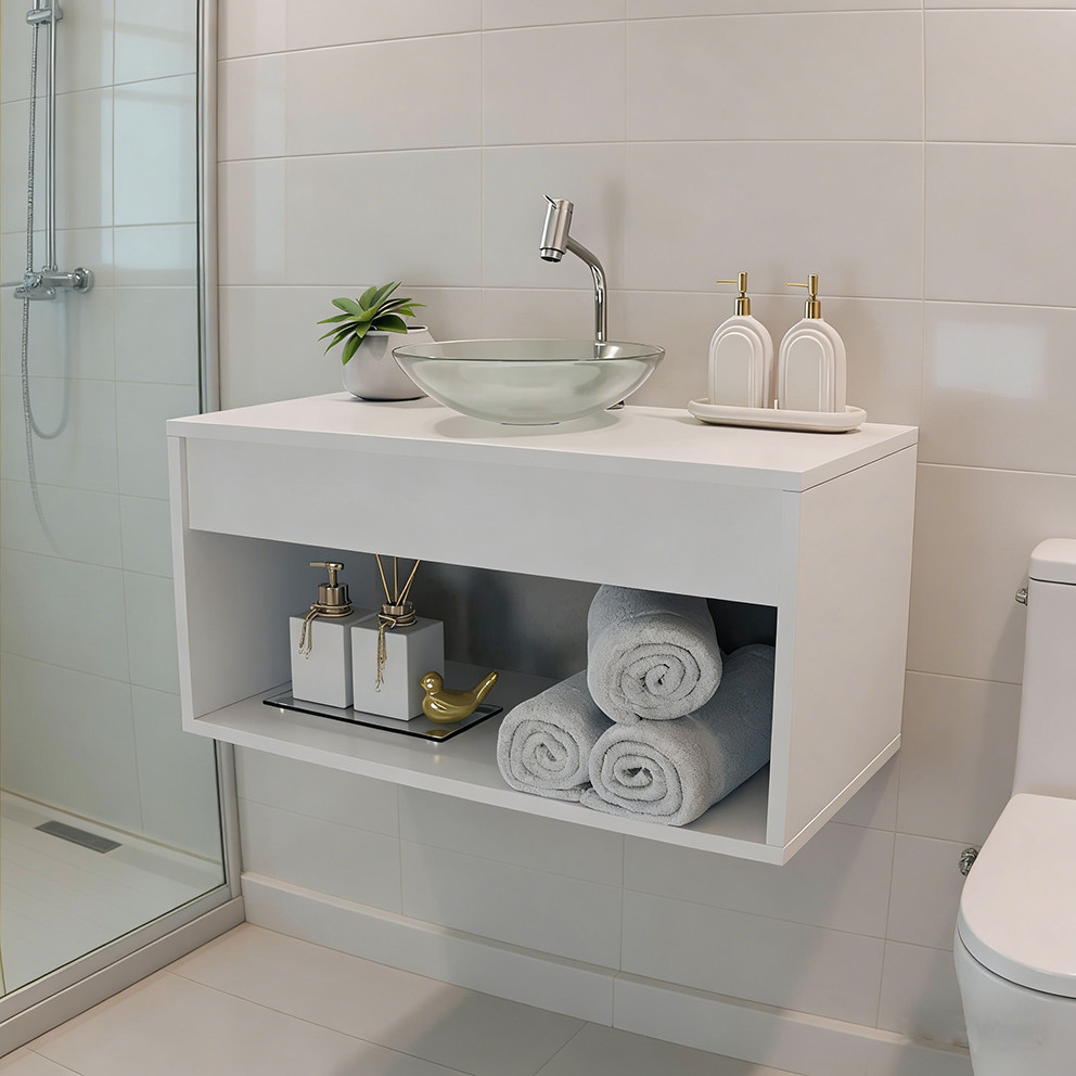 Gabinete Banheiro Armário 60CM Branco Sem Cuba em Oferta na Shopee