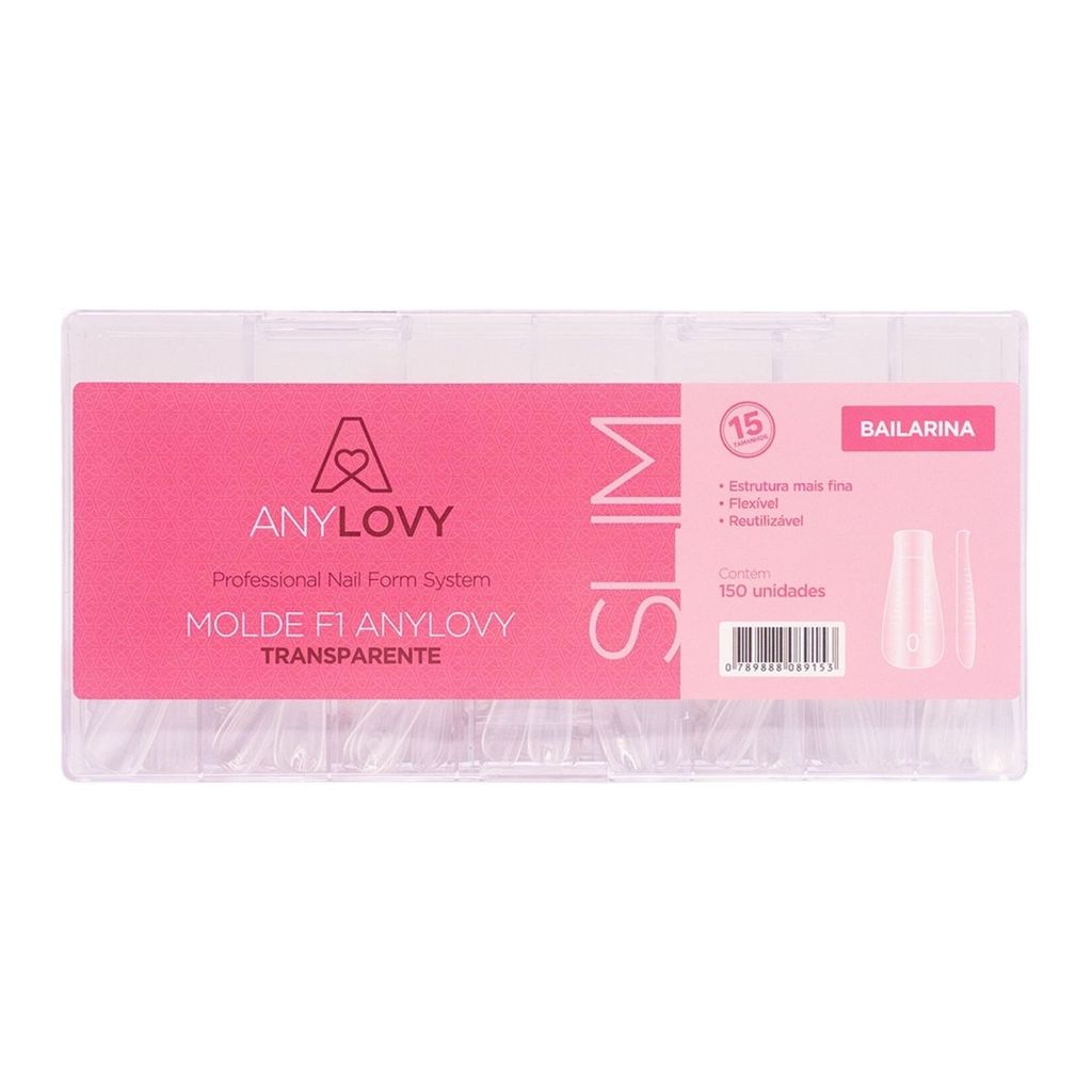 Molde F1 Slim Bailarina Anylovy Transparente Zero Milímetro 150 Unidades Lançamento Profissional em Oferta na Shopee