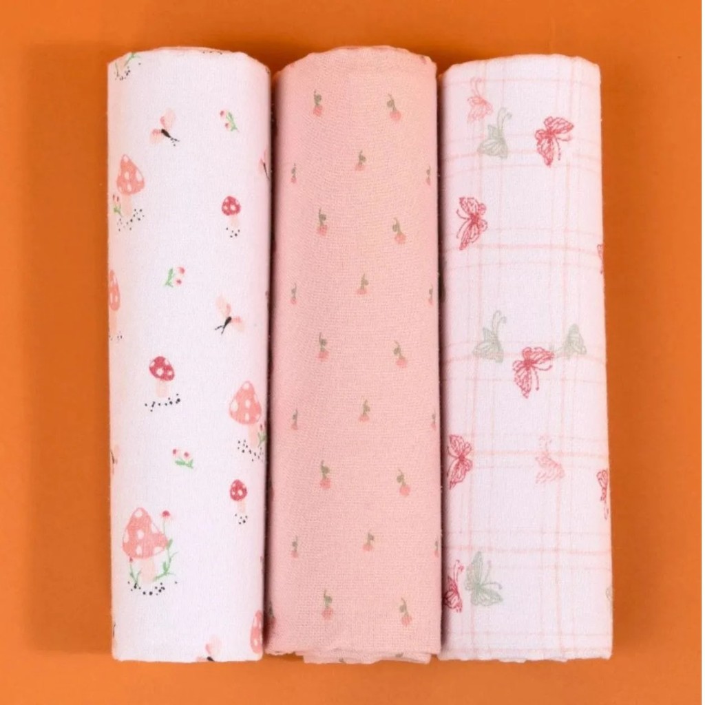 Cueiro Papi Flanelado Estampa Cogumelo- 3 Peças em Oferta na Shopee