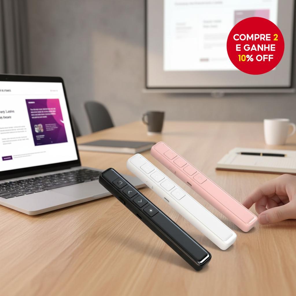 Apresentador sem fio USB 2.4GHz com controle remoto para Powerpoint, escritório, ensino, projetor, PPT.