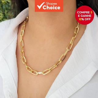 Colar De Corrente Curta E Grossa Para Mulheres Estilo Ins Gargantilha Joias De Clavícula em Oferta na Shopee