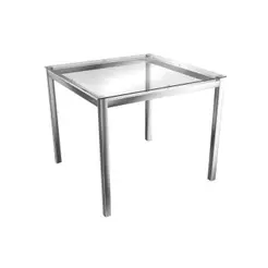 Mesa para Cozinha Reno M002 + Tampo de Vidro 90X90cm Cromado - Kappesberg