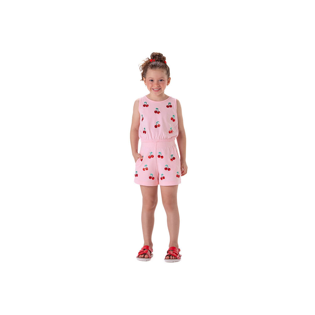 Conjunto Curto Cereja Menina Marisol