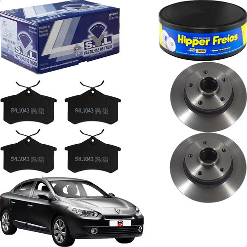 Kit Disco + Pastilha Freio Traseiro Renault Fluence 2011-2018