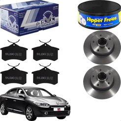 Kit Disco + Pastilha Freio Traseiro Renault Fluence 2011-2018