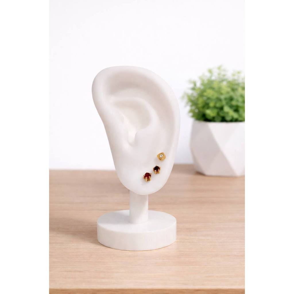 Porta Brincos Formato Orelha  Com Suporte de Mesa para Joias Semi e Bijuterias