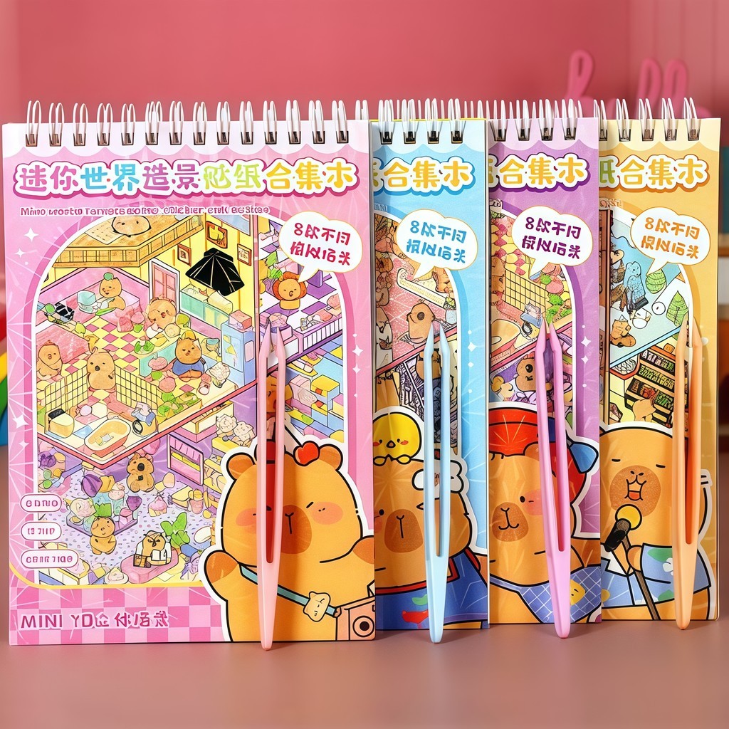 Adesivos 3d Miniatura Cenário De Paisagismo Kawaii Fofo DIY Scrapbooking-CAPIVARA