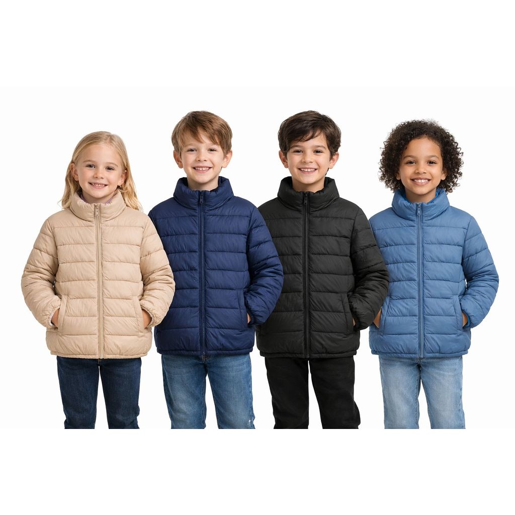 Jaqueta Infantil Puffer Bobojaco Casaco Menino Menina Sem Capuz Estilo Zara em Oferta na Shopee