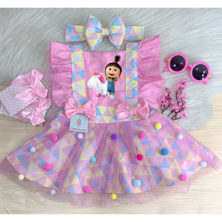 Romper Minions Agnes Meu Malvado Favorito Body Vestido Fantasia Salopete Infantil Bebê Menina Mesversario Aniversário em Oferta na Shopee