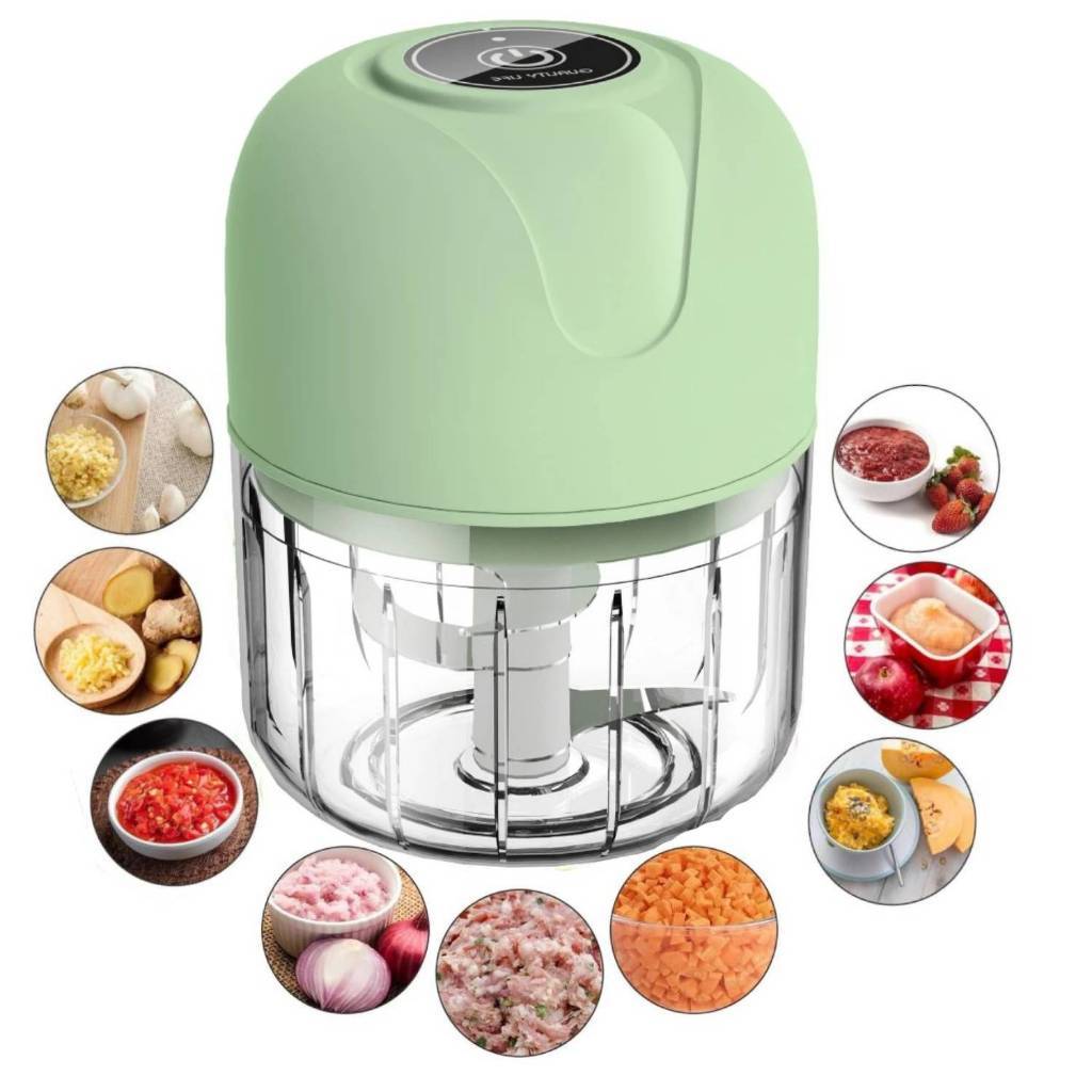 Kit Processador Triturador Sem Fio Elétrico De Alimentos Para Legumes Alho Gengibre 250ML