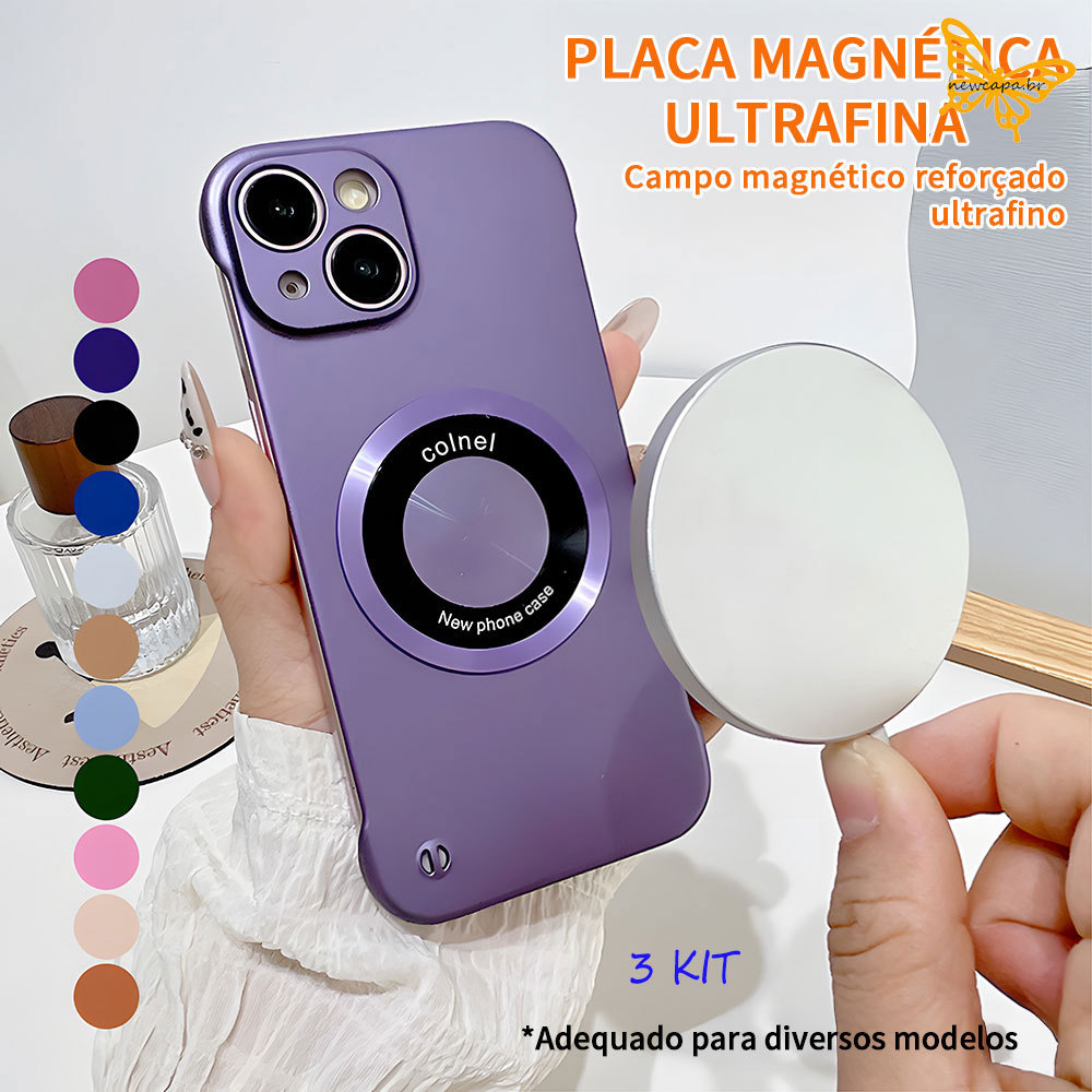 Kit 3 Anel Magnético Adesivo Magsafe Para Celular Multicolorido KZJ010