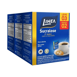 PROMOÇÃO LEVE 3 PAGUE 2 Adoçante Sucralose Linea 50 Sachês em Oferta na Shopee