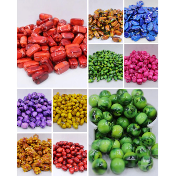 Peças de Resina Oil Paint - 100 Contas -  Colares, Pulseiras, Artesanatos