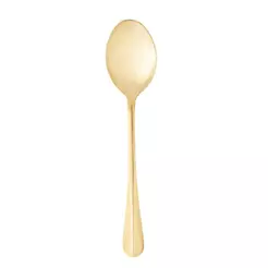 Colher para Servir 26cm Aço Inox Positano Dourada Lyor para Saladas Arroz Massas Carnes Mesa Posta Servir Elegante Ideal