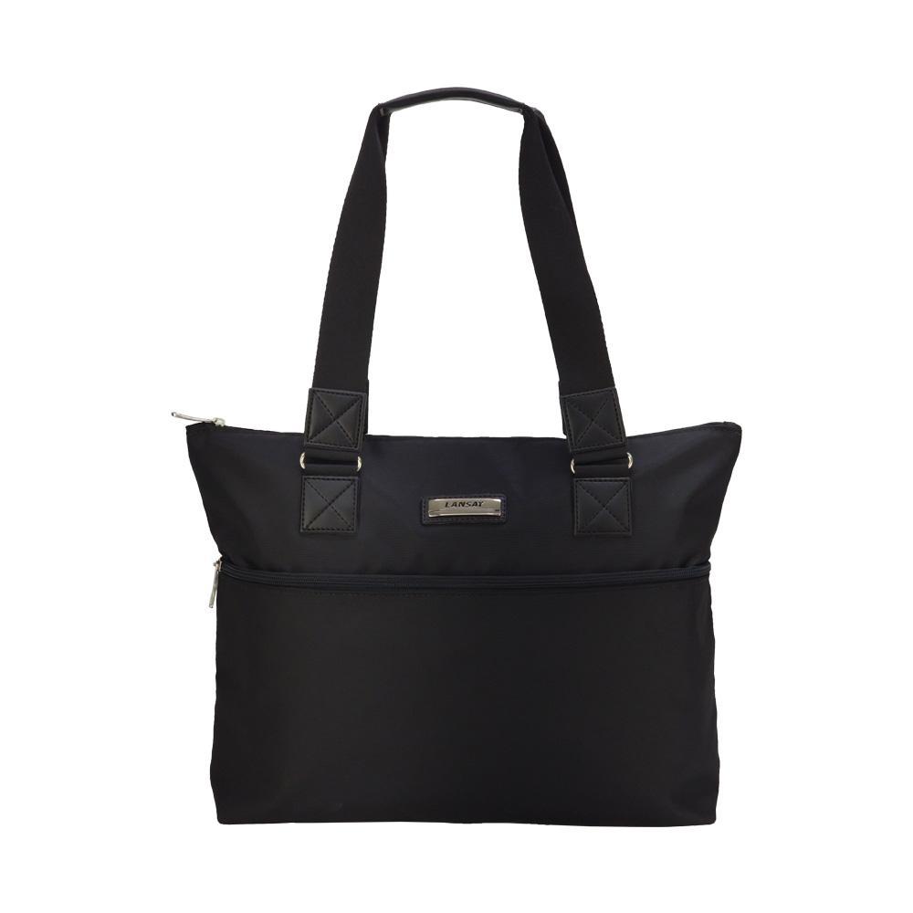 Pasta Joy Preta Lansay  com Bolsos e Zíper