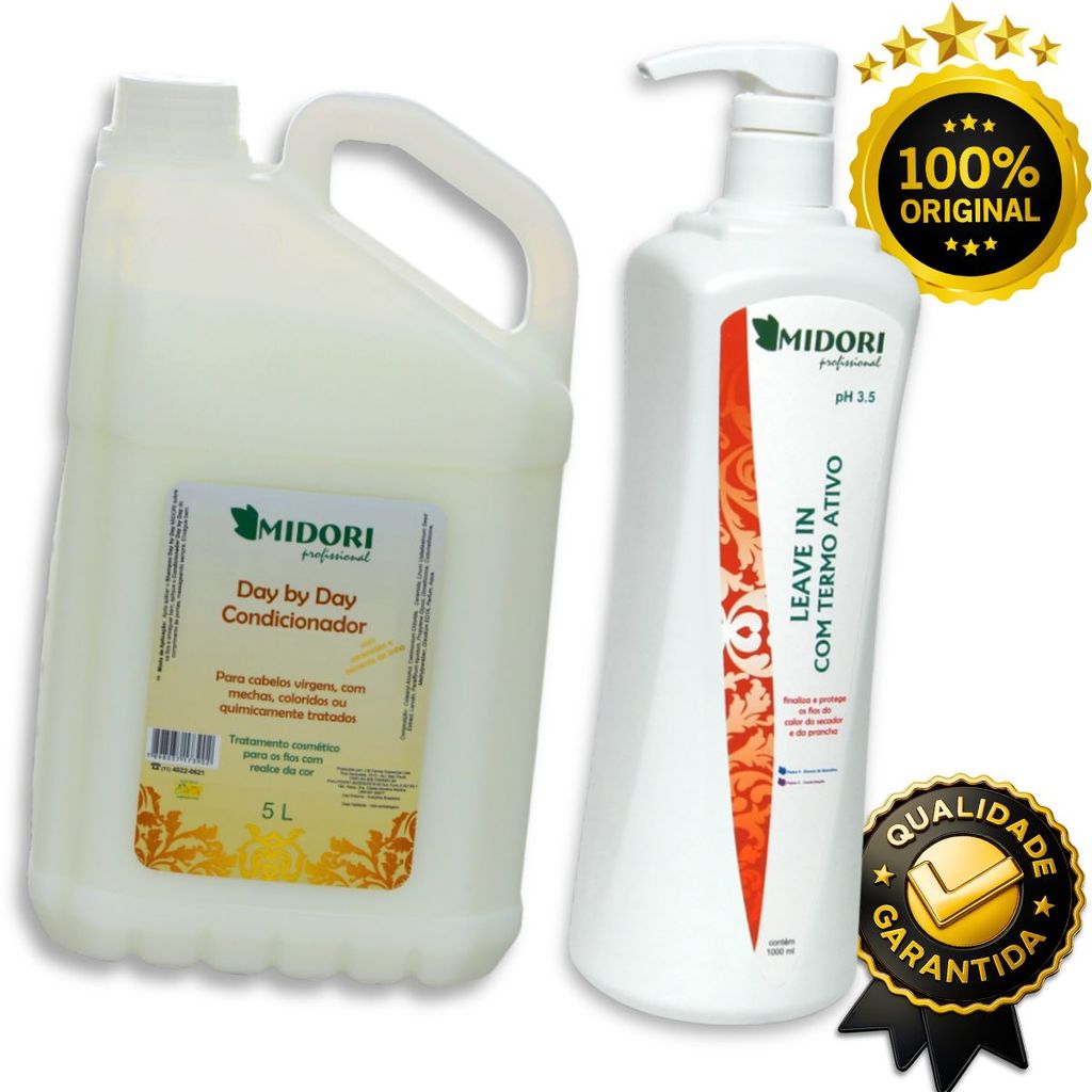 Kit Shampoo Day By Day 5L + Leave in 1L Midori Profissional