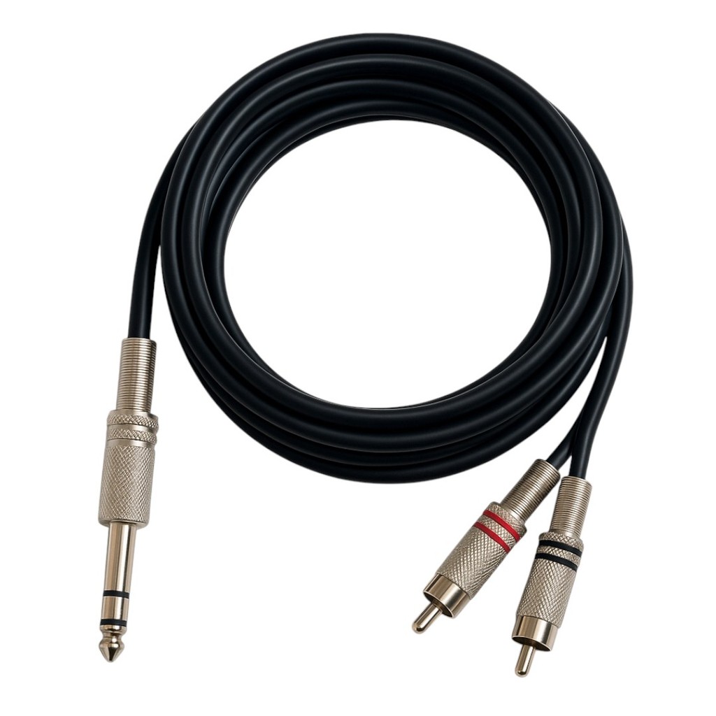 Cabo P10 Estéreo Para 2 Rca Niquelado - 1 Metro em Oferta na Shopee