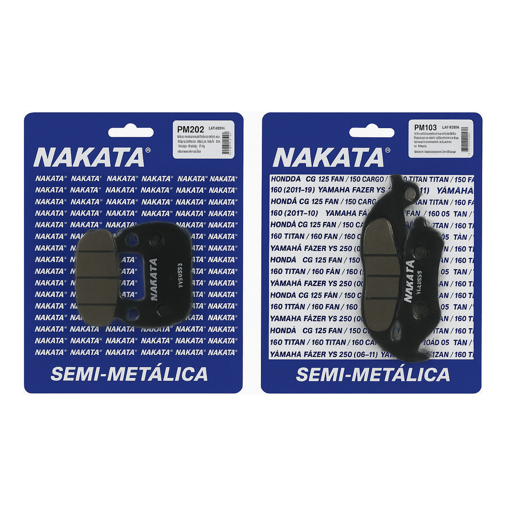 Kit Pastilha Freio Original Nakata Moto Dianteiro e Traseira Fazer 250 Fz 25 2022 2023 2024 2025