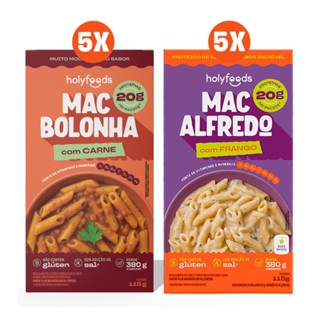 Kit HolyFoods Almoço Proteico Mac Bolonha + Mac Alfredo (10UN) em Oferta na Shopee