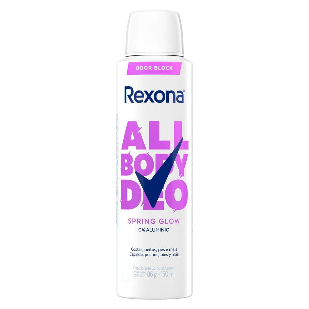 Desodorante Rexona Corporal All Body Deo Spring Glow Aerossol 150ml