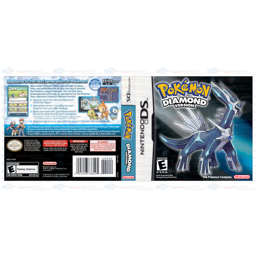 Encarte Repro Pokémon Diamond - Nintendo DS