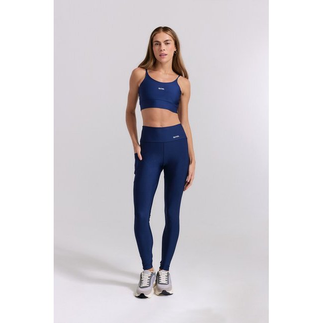 Conjunto Legging + Top Compact Com Bolso Marinho Zero Transparência Proteção UV50+ Tecnologia Dry Modela o Corpo