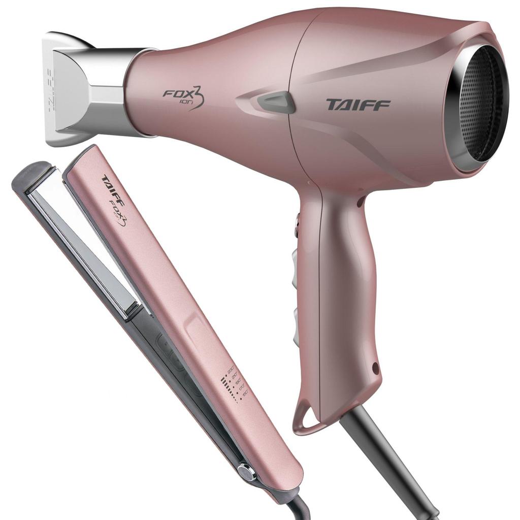 Kit Taiff Secador Fox 3 Rose 2200w 110v + Chapinha 230c°