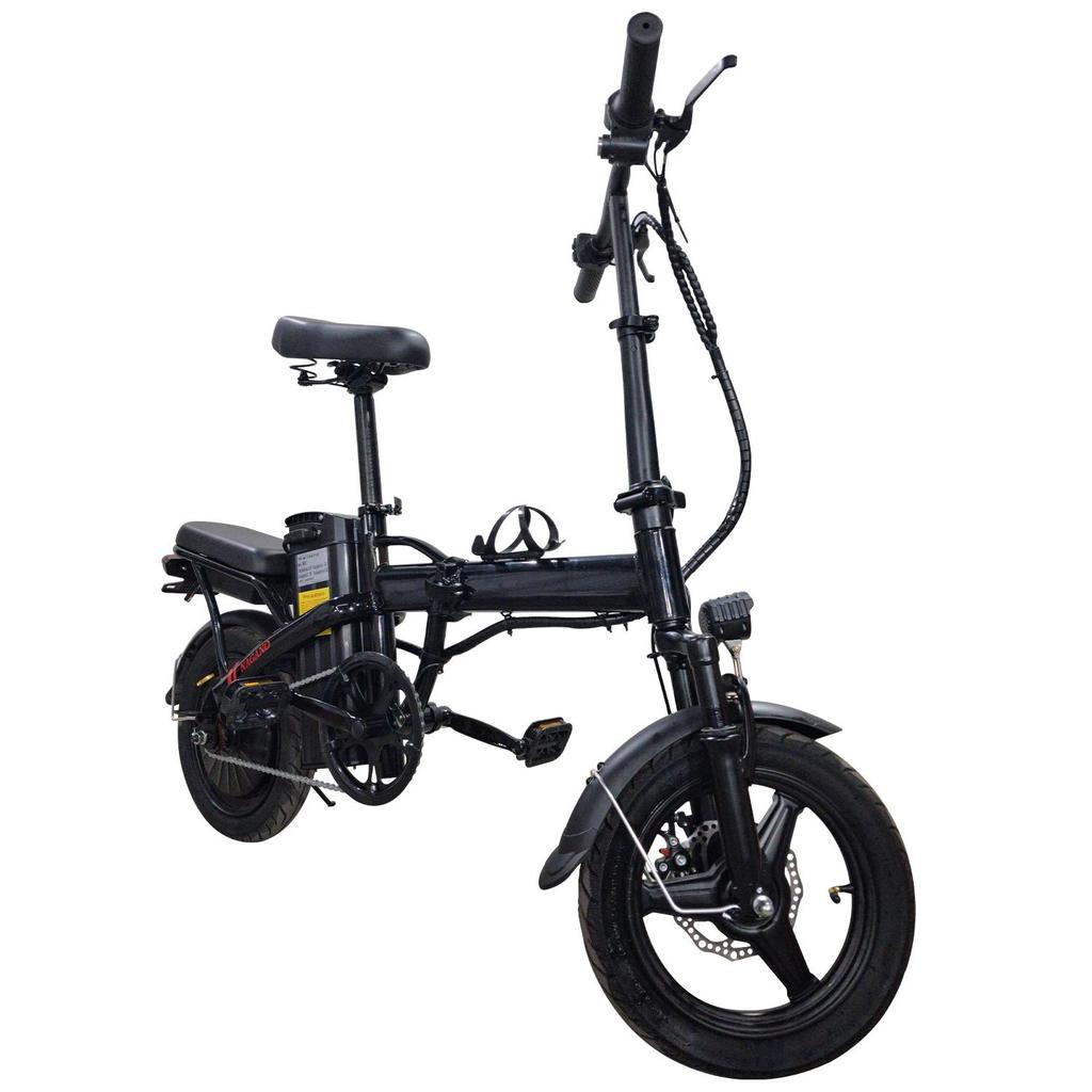 Bicicleta Elétrica Dobrável 400W 48V Painel Digital 30Kmh Farol de Led - Preto