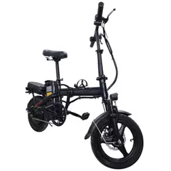 Bicicleta Elétrica Dobrável 400W 48V Painel Digital 30Kmh Farol de Led - Preto