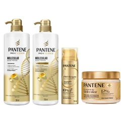 KIT PANTENE MOLECULAR SHAMPOO + COND 510ML + LEAVE-IN + MÁSC