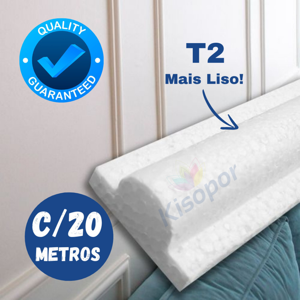 Boiserie Isopor Eps 20 metros Acabamento Moldura Roda Meio Decoração B2