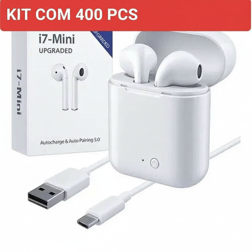 Atacado Kit 400 Fone de Ouvido Sem Fio i7 mini Bluetooth TWS Mini Estéreo Compat