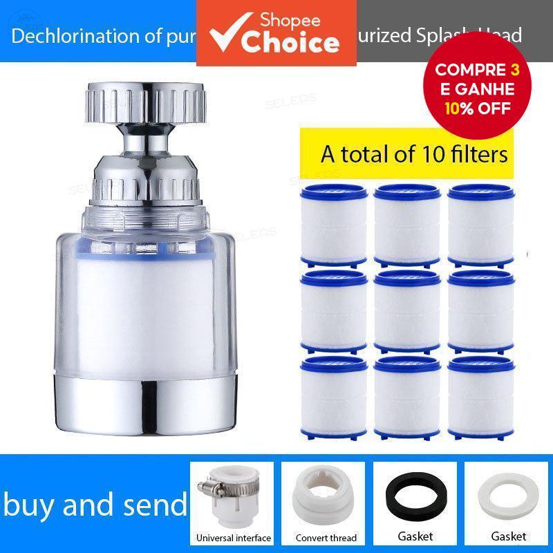 Boca Estendida Filtro Universal Cozinha Do Agregado Familiar À Prova Dwaterproof Água Rotativa Torneira Respingo Impulsi em Oferta na Shopee