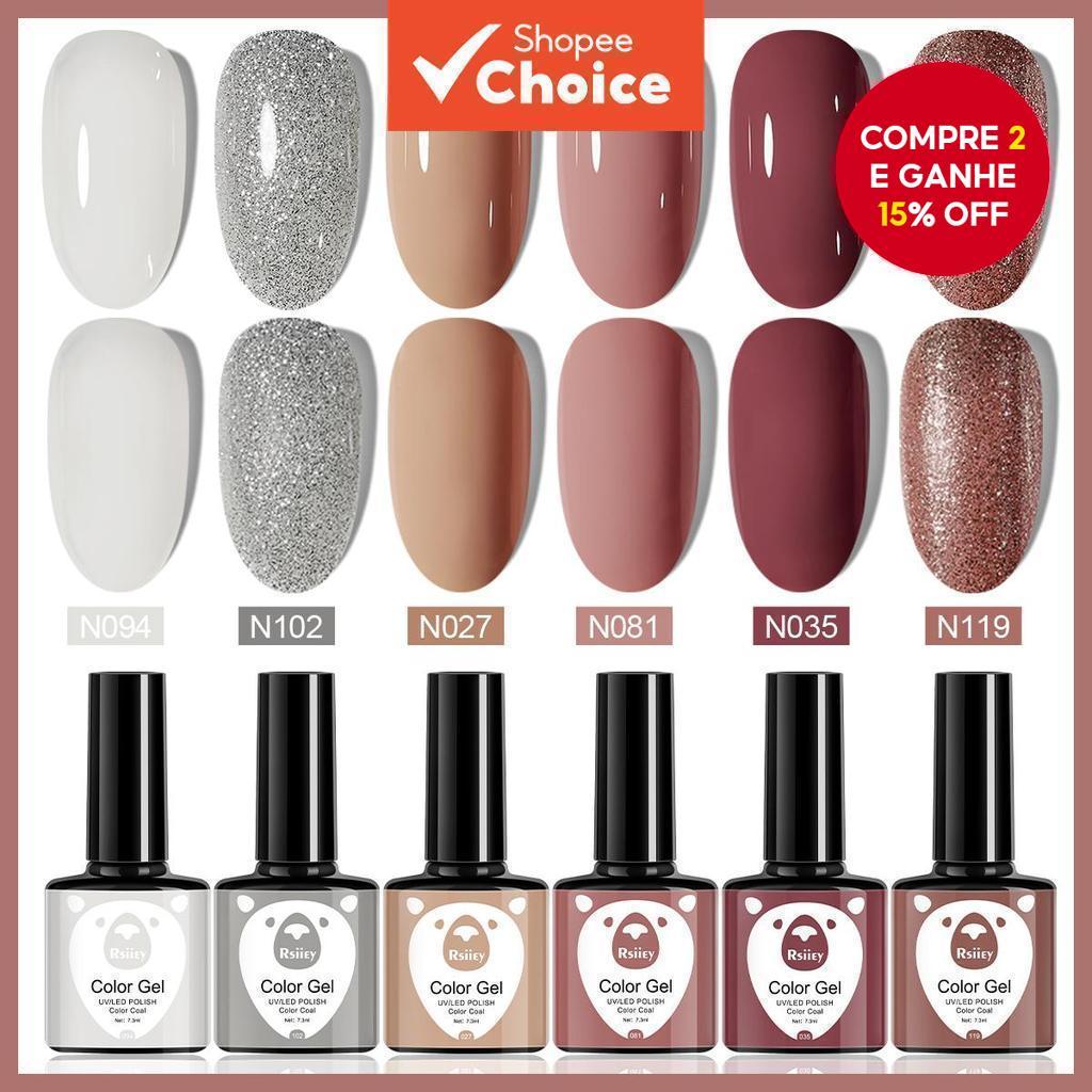 Conjunto De Esmalte Em Gel De 6 Cores Para Todas As Estações Kit De Unhas LED DIY Home Man...