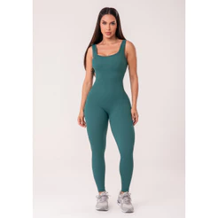 MACACÃO FITNESS FEMININO CANELADO COM BOJO SEAMLESS+ DLK