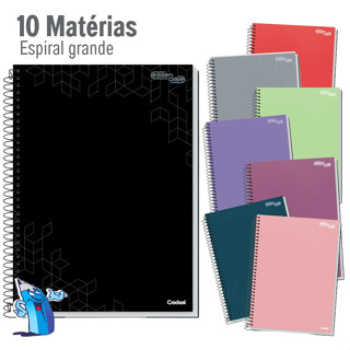 CADERNO 10 MATERIAS UNIVERSITÁRIO COR ÚNICA ESSENCIALE 160 FOLHAS ESPIRAL CREDEAL em Oferta na Shopee