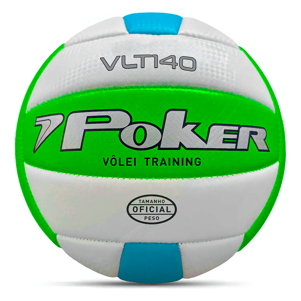 Bola Poker Vôlei Training VLT140 Branco, Verde e Azul