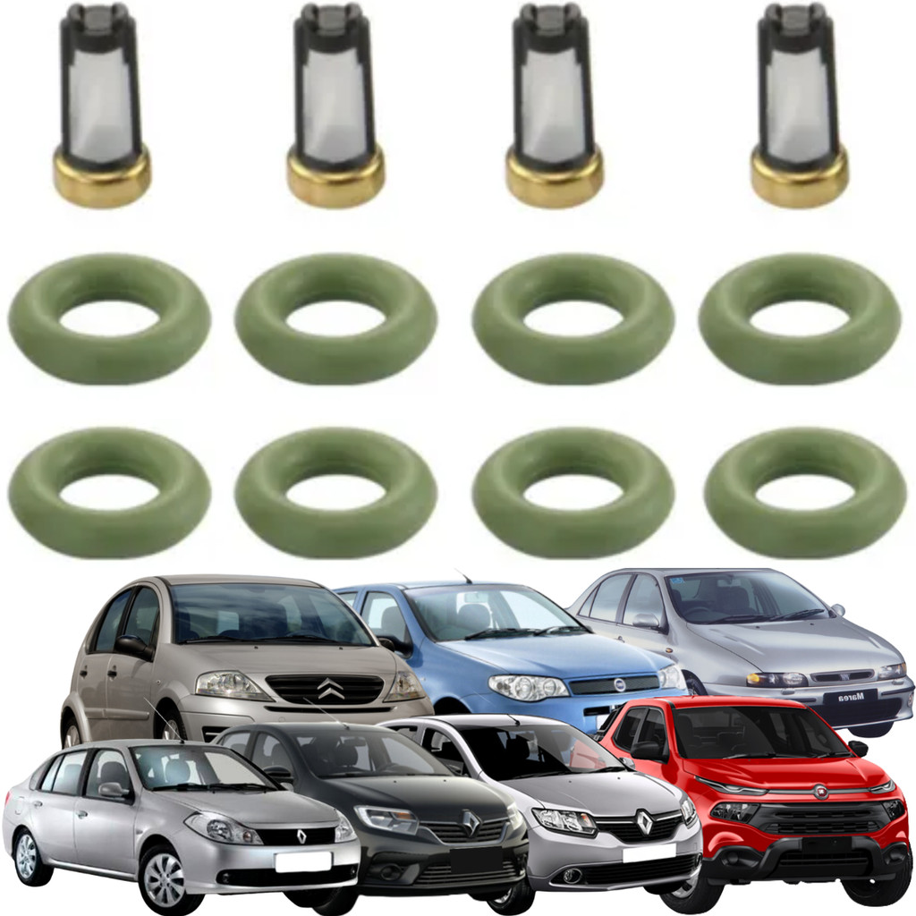 Kit Reparo Bico Injetor DS C3 Brava Fiorino Marea Palio Siena Stilo Strada Toro Uno Fiesta 206 Clio Duster Logan DS1204