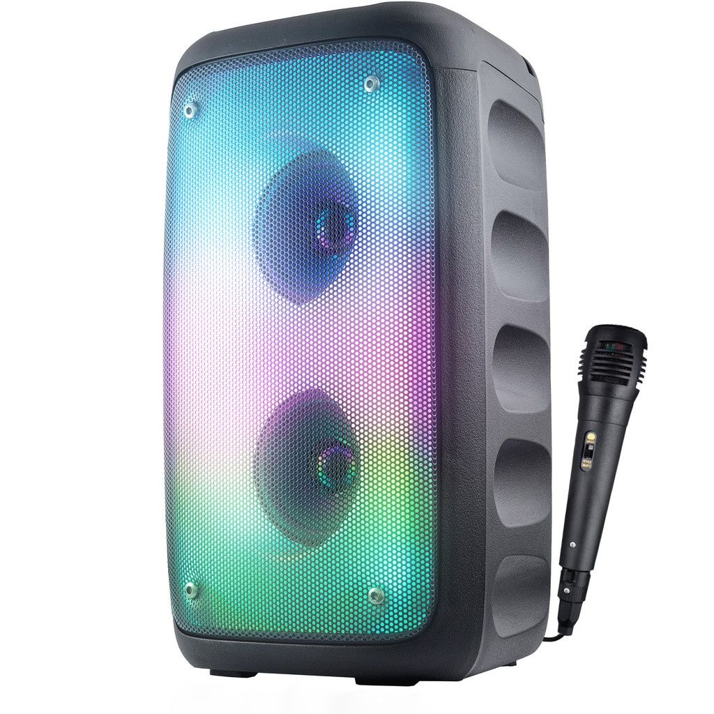 Caixa de Som Bluetooth LED RGB PartyBox Wireless Subwoofer Karaokê Com Microfone — foto 5