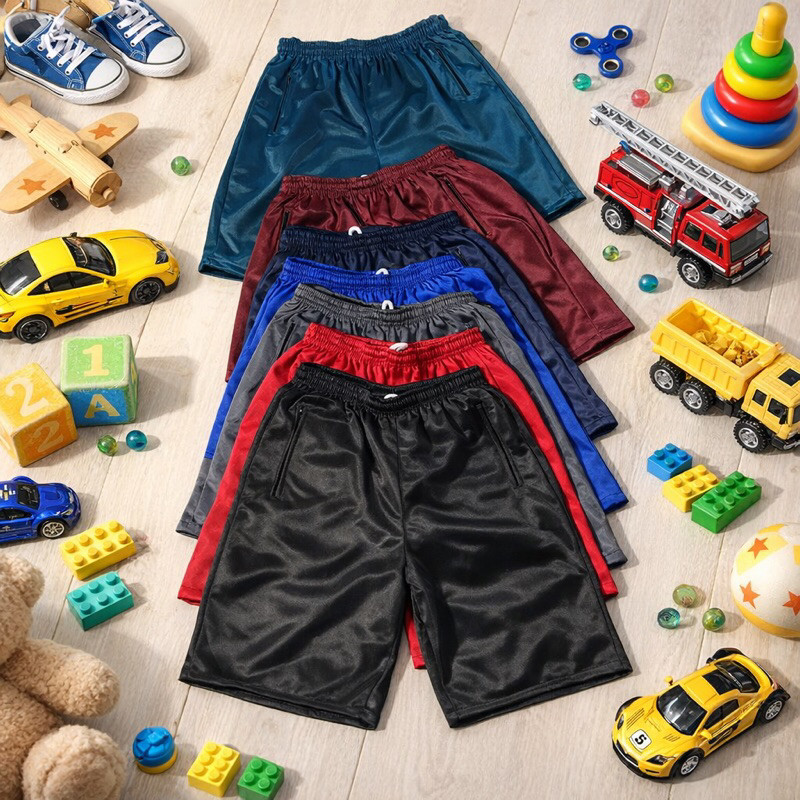KIT 2 BERMUDAS INFANTIL DRYFIT ZIPS NO BOLSO PARA O DIA DIA em Oferta na Shopee