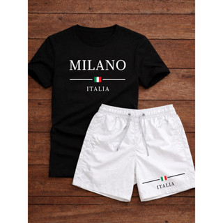 Conjunto Camiseta Milano Italia 100% Algodão + Short Tactel Masculino Lançamento Promoção em Oferta na Shopee