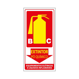 Placa De Sinalização Extintor BC Pó Químico Equipamentos Elétricos E Líquidos Inflamáveis 15x30 Ecom IA - X-704 F9e em Oferta na Shopee