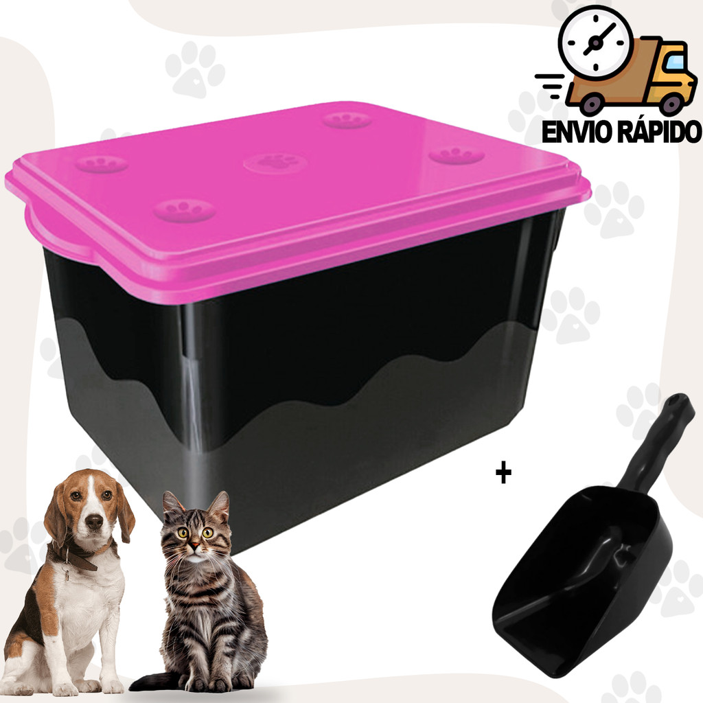 Container Porta Ração Caixa Organizadora Mec Pet Capacidade de 10kg 20L Com Tampa Vedada