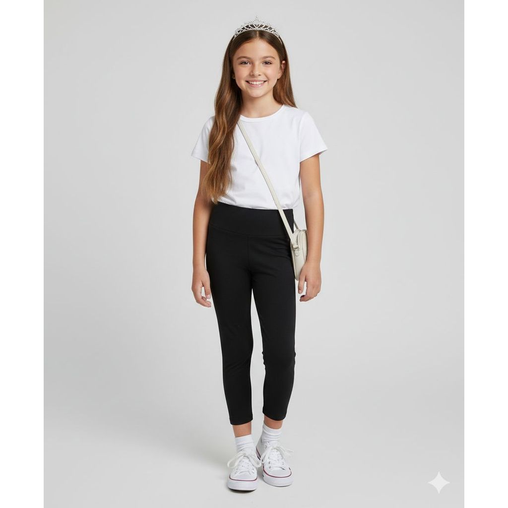 Calça legging PRETA infantil feminina estilo montaria menina tamanhos 4 ao 10 com bolsos atras