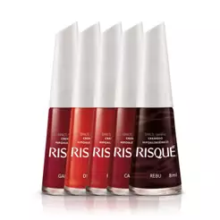 Kit Esmaltes Risqué Vermelhos (5 Unidades)