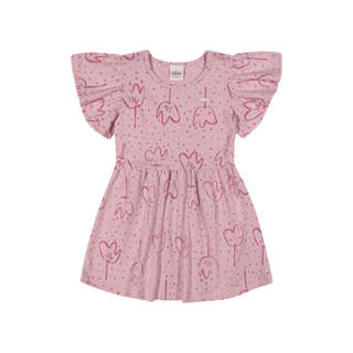 Vestido Infantil Menina Floral Texturizado Elian Rosa em Oferta na Shopee